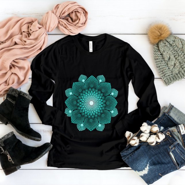 Türkis Dot Mandala T-Shirt (Von Creator hochgeladen)