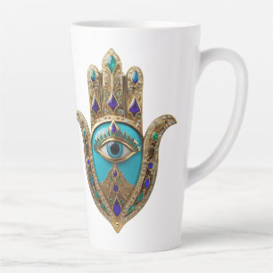 Türkis Drittes Auge Hamsa Milchtasse