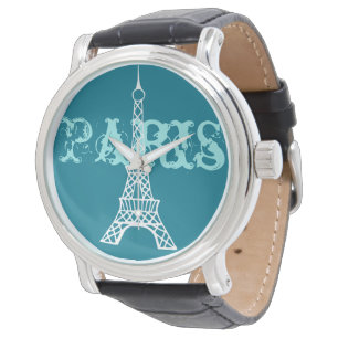 Türkis Eiffelturm Paris Damenuhr Armbanduhr