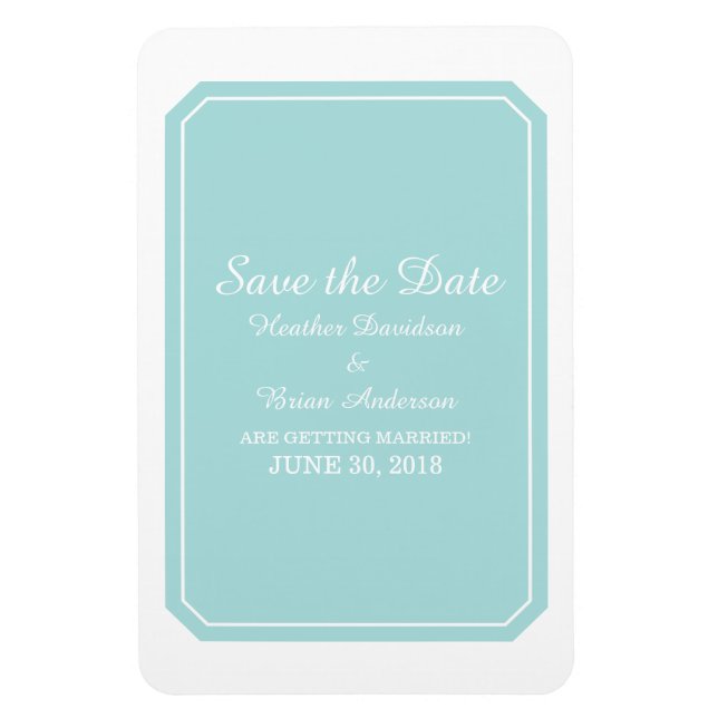 Türkis einfach elegant Save the Date Magnet (Vertikal)