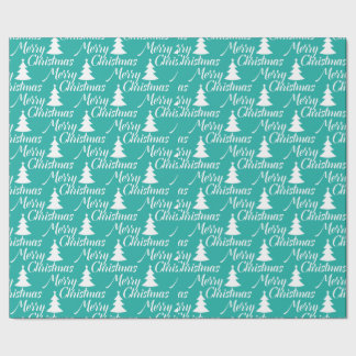 Türkis-einfacher Weihnachtsbaum Geschenkpapier