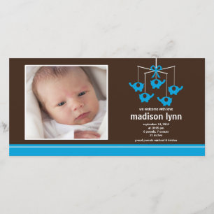 Türkis-Elefant-Baby-Geburt Annoucement Ankündigung