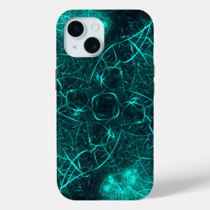 Türkis Elektrische Energie Web Fraktale Kunst Case-Mate iPhone Hülle