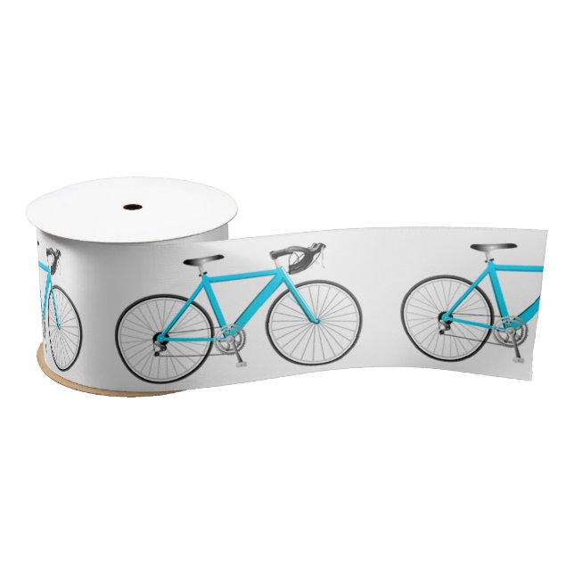 Türkis Fahrrad auf der White Satin Ribbon Satinband (Spule)