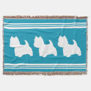 Türkis-farbene Westies Decke