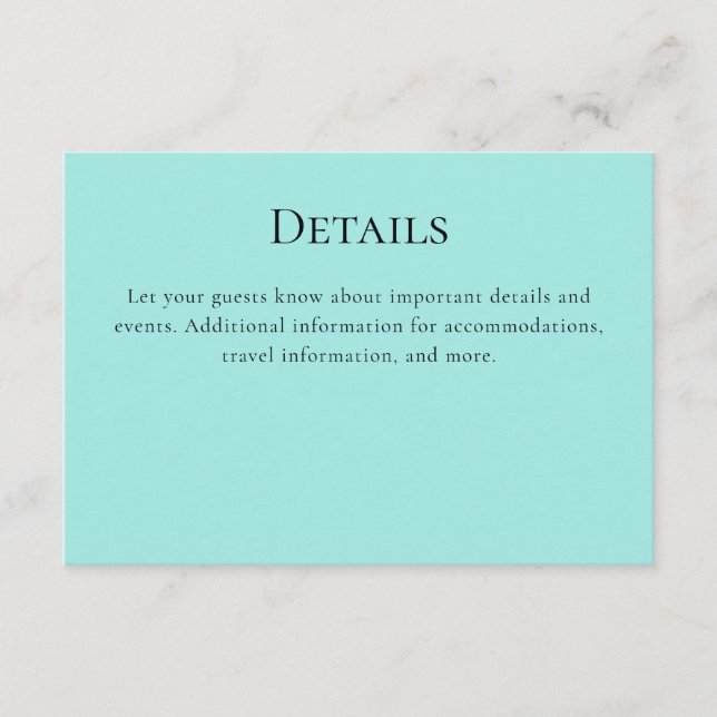 Türkis Flamingo Details Begleitkarte (Vorderseite)