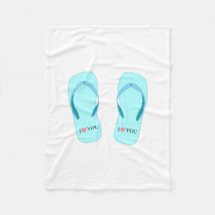 Türkis Flip Flops Fleece Blanket