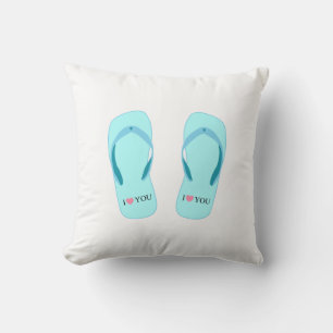 Türkis Flip Flops Throw Kissen