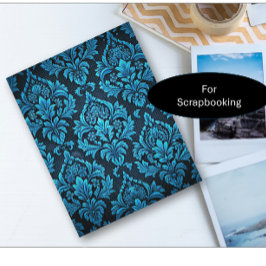 Türkis-Floral Brocade-Blatt