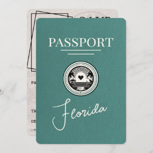 Türkis Florida Passport Save the Date