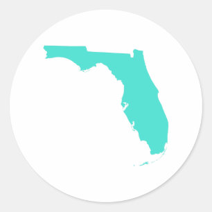 Türkis Florida Runder Aufkleber