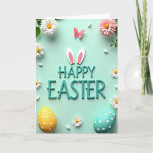 Türkis Frohe Ostern Design Karte