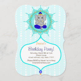 Türkis Ganesh Birthday 5" x 7 Einladungskarte Einladung