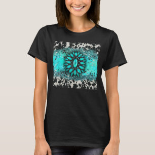 Türkis Gemstone Cowhide Leopard Western Souther T-Shirt