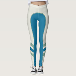 Türkis gezähmte Seitenband-Leggings Leggings