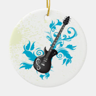 Türkis-Gitarre-Blätter, maßgeschneidert Keramik Ornament