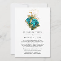 Türkis & Gold Floral Reduced Wedding Guest List