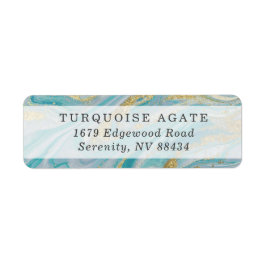 Türkis & Gold Marble Swirl Agate Geode Adresse