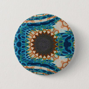 Türkis Gold Sun Southwestern Art Button