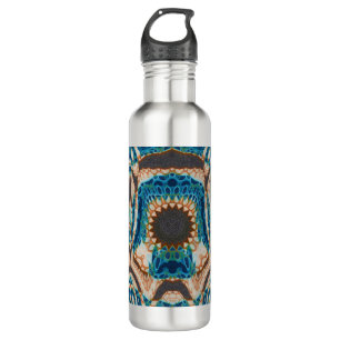 Türkis Gold Sun Southwestern Art Edelstahlflasche