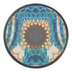 Türkis Gold Sun Southwestern Art Eishockey Puck