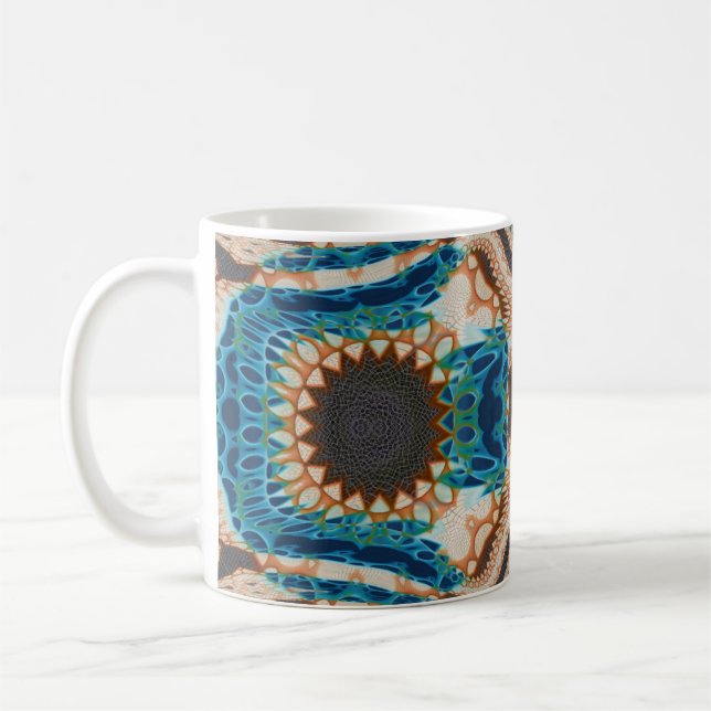 Türkis Gold Sun Southwestern Art Kaffeetasse (Links)