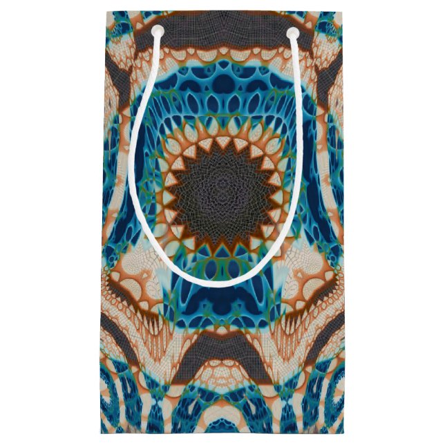 Türkis Gold Sun Southwestern Art Kleine Geschenktüte (Vorderseite)