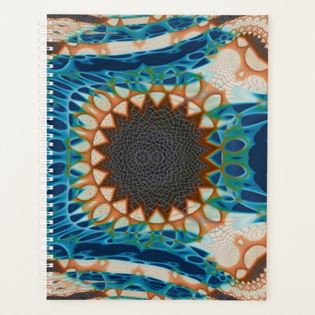 Türkis Gold Sun Southwestern Art Planer (Vorderseite)