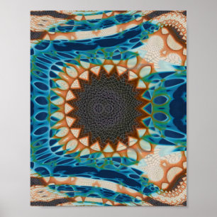 Türkis Gold Sun Southwestern Art Poster