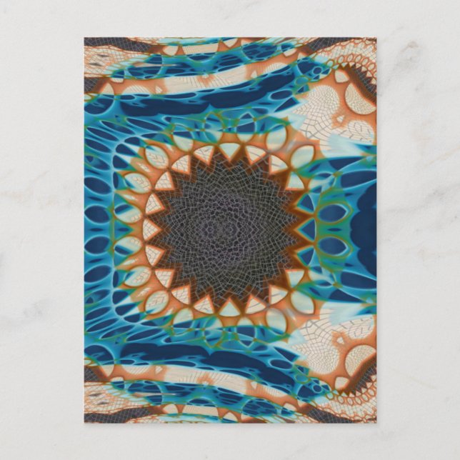 Türkis Gold Sun Southwestern Art Postkarte (Vorderseite)