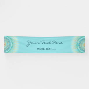 Türkis-GoldBoho Mandala Banner