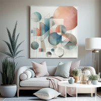 Türkis Grau Blau Beige Rostrot Abstrakte Kunst Mus