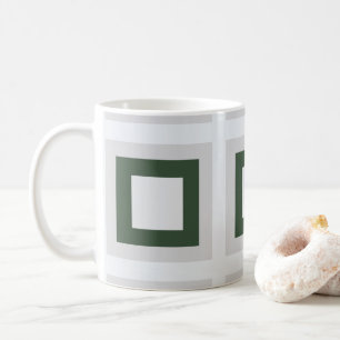 Türkis Grau Grüne Konzentrische Quadrate Geometris Kaffeetasse