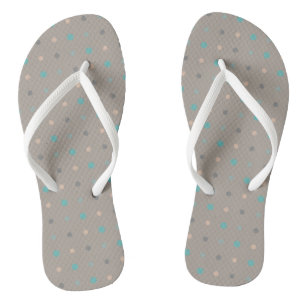 Türkis, Grau und Peach Flip Flops