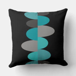 Türkis, Grau und Schwarz Kissen