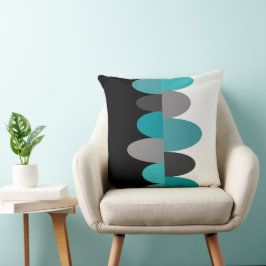 Türkis, Grau und Schwarz Kissen