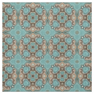 Türkis Green Brown Bali Batik Style Muster Stoff