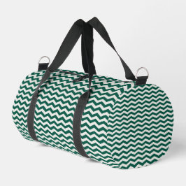 Türkis-Grün-Chevron-Zickzack-Streifenmuster Duffle Bag
