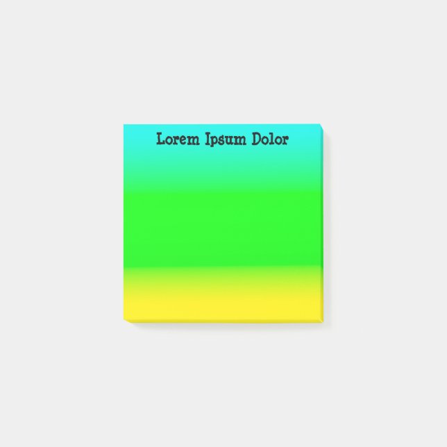 Türkis, Grün und Gelb Post-it Klebezettel (Vorderseite)