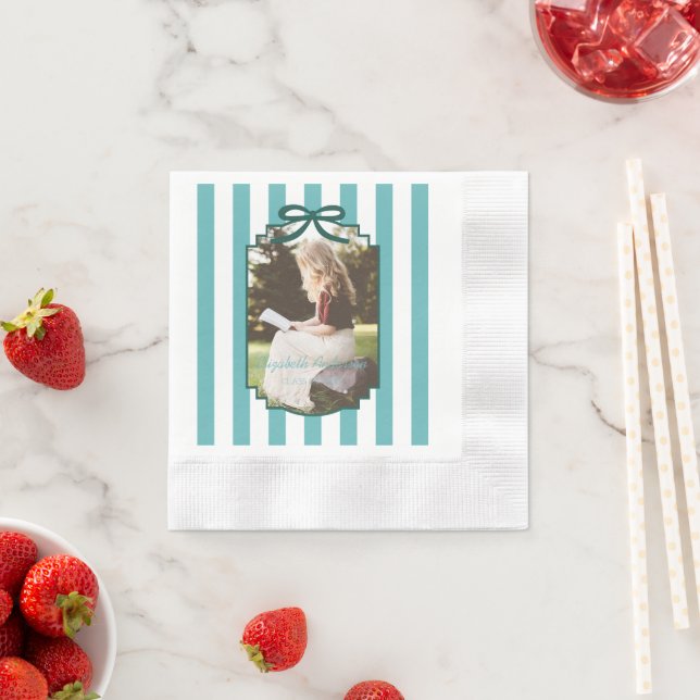 Türkis-grüner Abschluss Serviette (Beispiel)