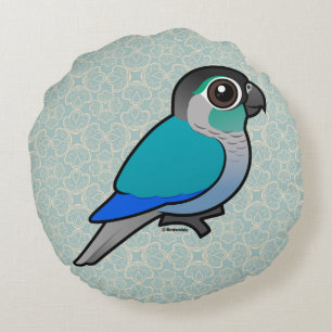 Türkis Grünes-cheeked Conure Rundes Kissen