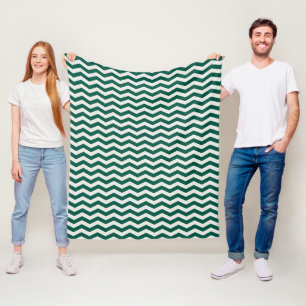 Türkis-grünes Chevron-Zickzack-Streifenmuster Fleecedecke