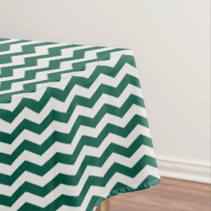 Türkis-grünes Chevron-Zickzack-Streifenmuster Tischdecke