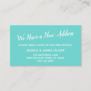 Türkis haben wir ein neue visitenkarte