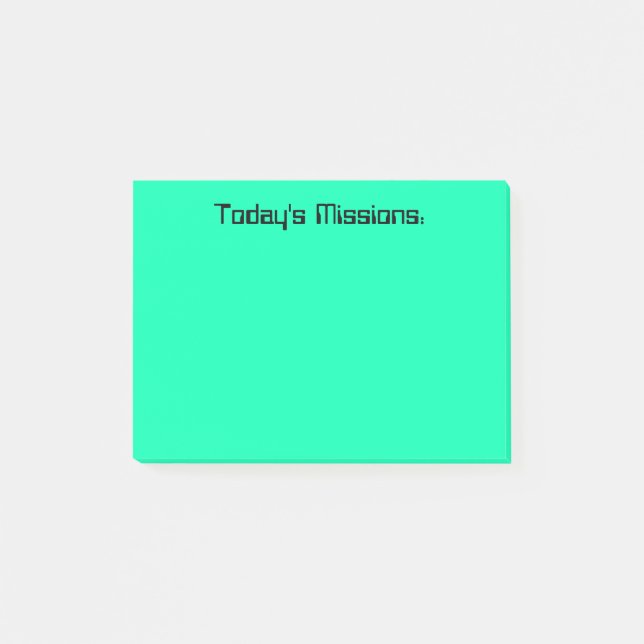 Türkis-heutige Aufträge Post-it Klebezettel (Vorderseite)