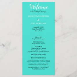 Türkis-Hochzeitsprogramm Programm