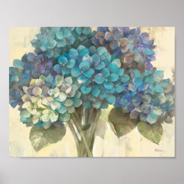 Türkis Hydrangea Poster (Vorne)