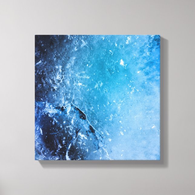 Türkis Ice Abstrakte Kunst Leinwanddruck (Vorderseite)