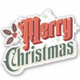 Türkis-Jahrgang Weihnachtsdesign Aufkleber