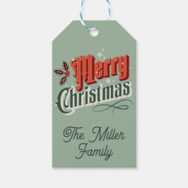 Türkis-Jahrgang Weihnachtsdesign Geschenkanhänger